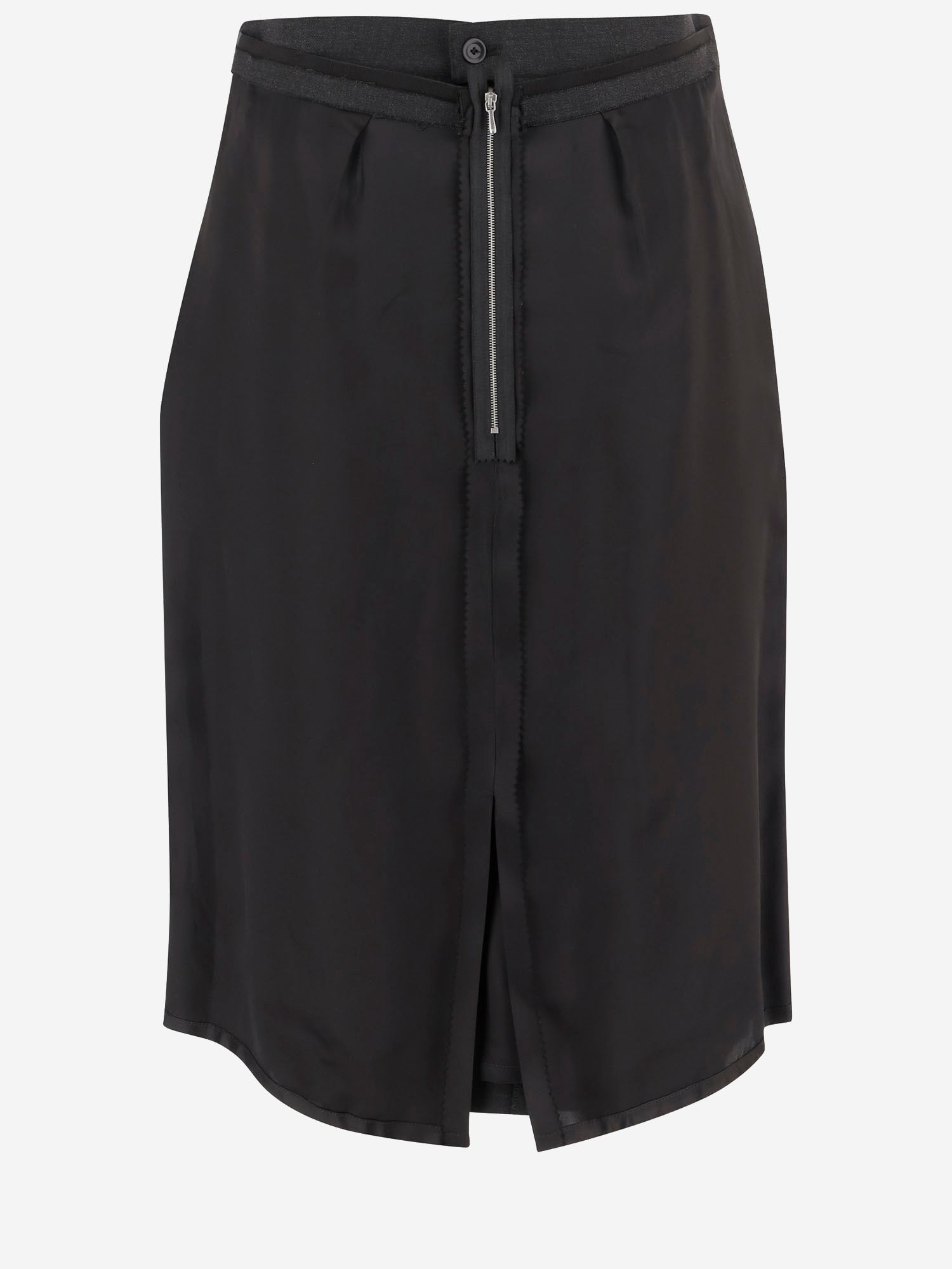 GONNA IN MISTO LANA CON ORLO GREZZO S51ME0045 MTN107855M MAISON MARGIELA 