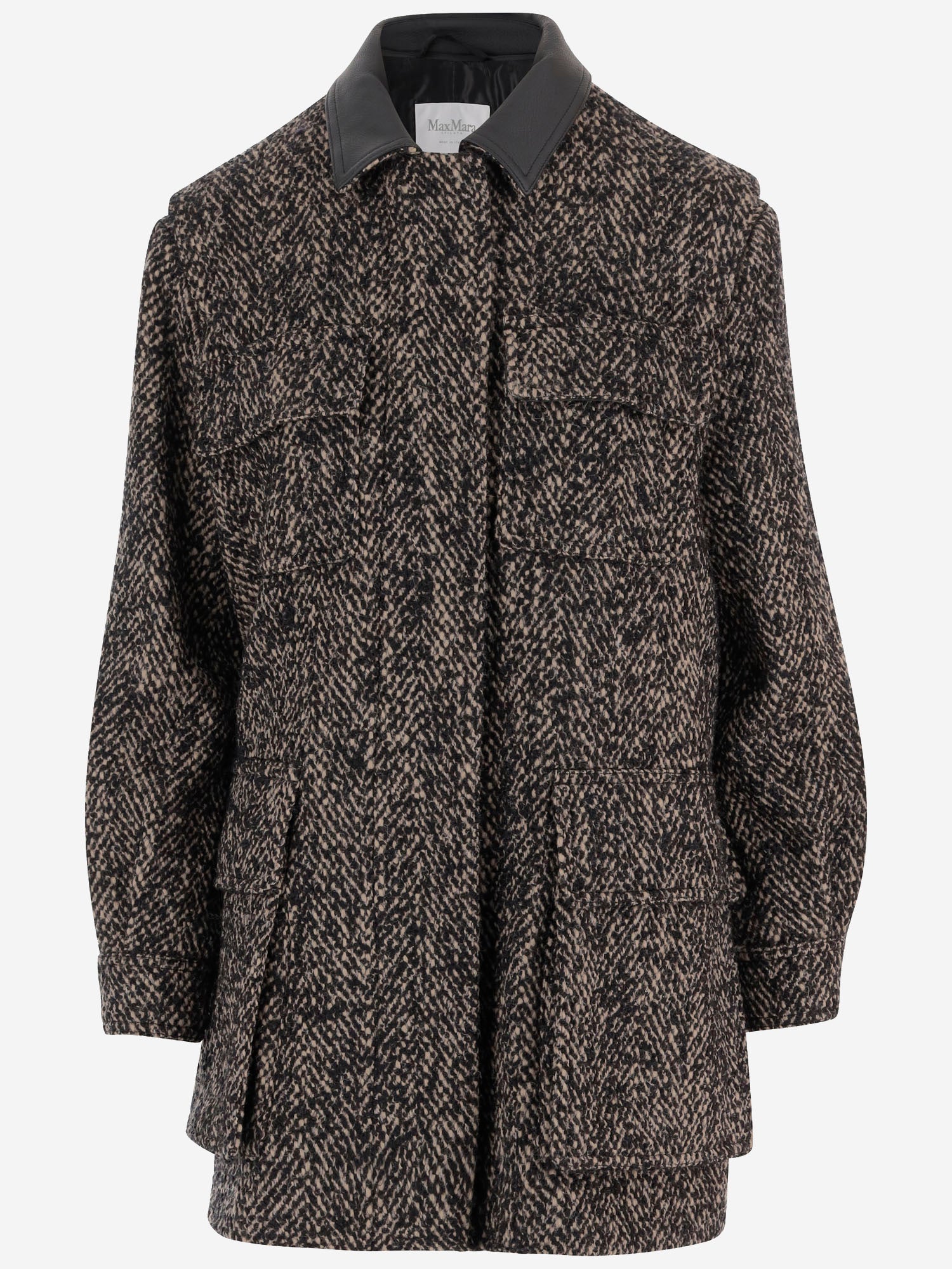 CAPPOTTO IN MISTO LANA CON MOTIVO SPIGATO ANGIO12334 003 MAX MARA 