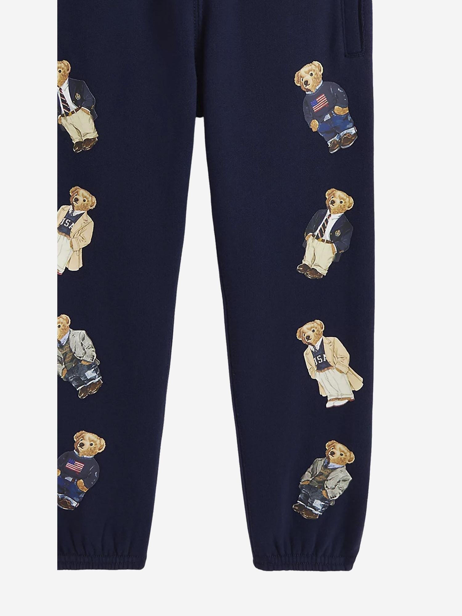PANTALONI IN MISTO COTONE CON STAMPA POLO BEAR 313979044 001 POLO RALPH LAUREN KIDS 