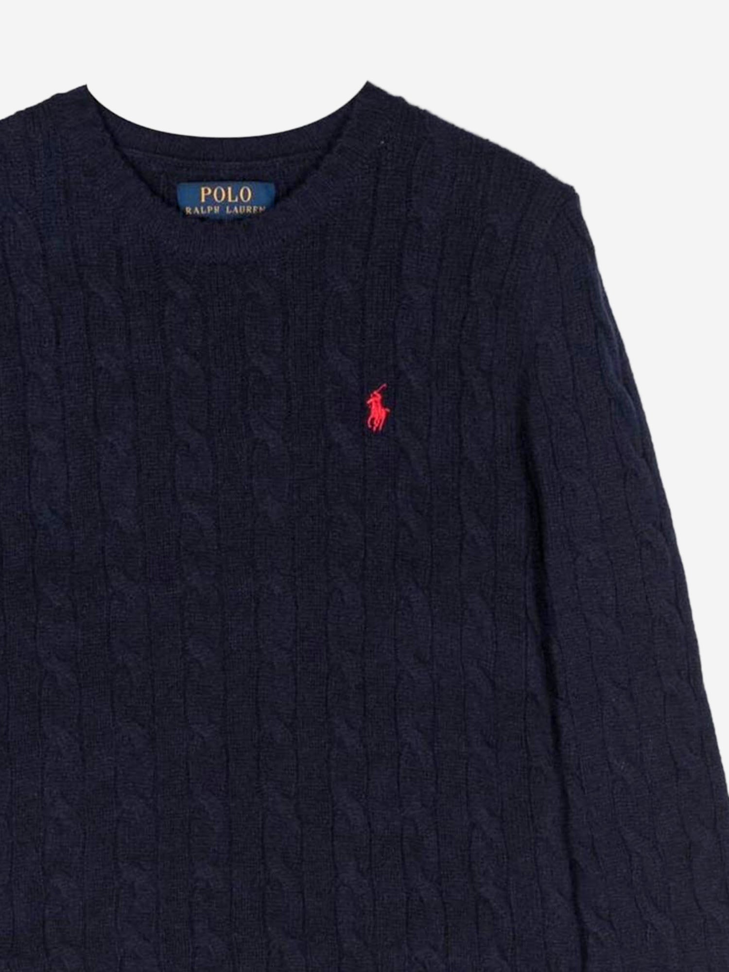 MAGLIONE A TRECCE IN LANA E CASHMERE 322877728 007 POLO RALPH LAUREN KIDS 