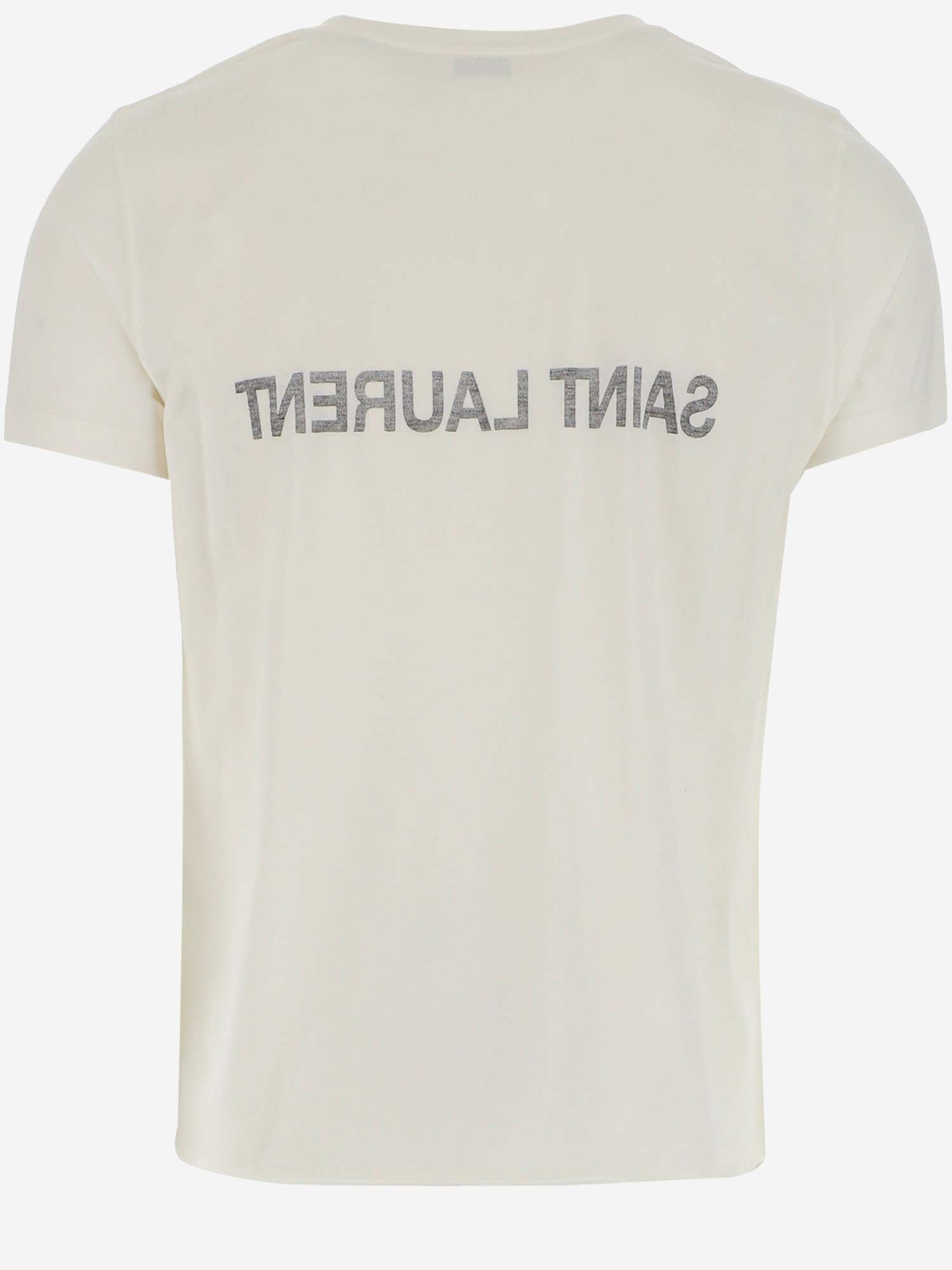 T-SHIRT IN COTONE CON LOGO 663278 Y37AW9744 SAINT LAURENT 