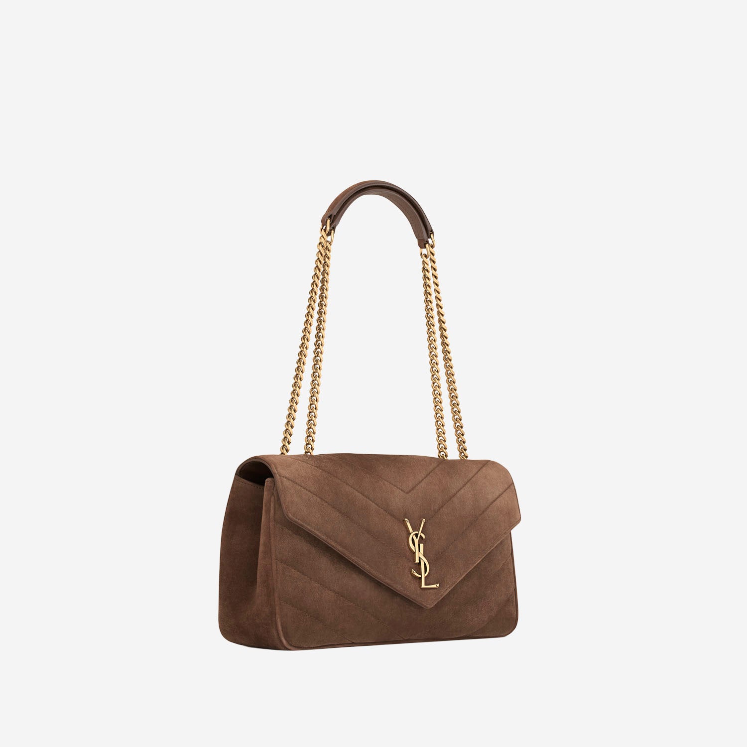 BORSA LOULOU MEDIA IN MATELASSÉ SUEDE 801439 AAEY62358 SAINT LAURENT 
