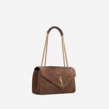 BORSA LOULOU MEDIA IN MATELASSÉ SUEDE 801439 AAEY62358 SAINT LAURENT 