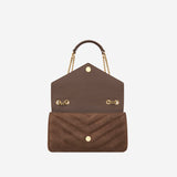 BORSA LOULOU MEDIA IN MATELASSÉ SUEDE 801439 AAEY62358 SAINT LAURENT 