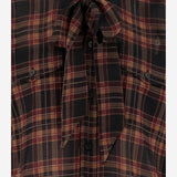 Camicia lavallière CASSANDRE  in lana tartan 838891 Y26ZA6703 SAINT LAURENT 