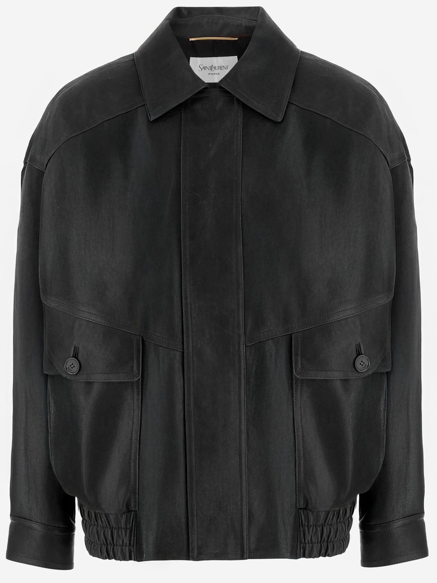 GIUBBOTTO IN PELLE CON COLLETTO CLASSICO 842948 YCNX21628 SAINT LAURENT 