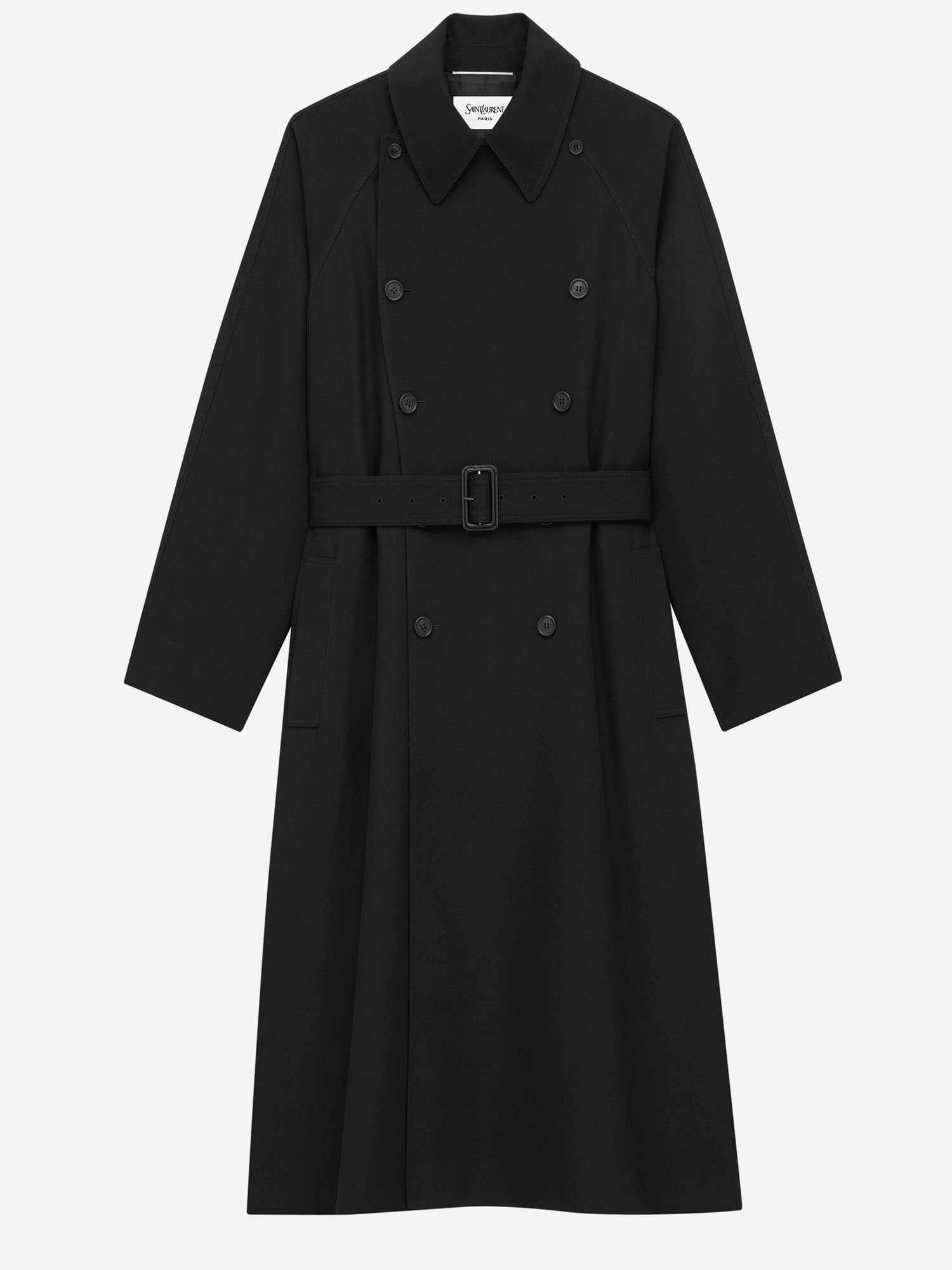 CAPPOTTO LUNGO IN GRAIN DE POUDRE 848512 Y5J401000 SAINT LAURENT 