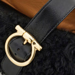 Ballerine ornamento Gancini in shearling 01K586 001NERONEROBISCOTTO SALVATORE FERRAGAMO 