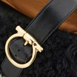 Ballerine ornamento Gancini in shearling 01K586 001NERONEROBISCOTTO SALVATORE FERRAGAMO 