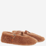 Ballerine ornamento Gancini in shearling 01K586 003CEDARBISCOTTO SALVATORE FERRAGAMO 