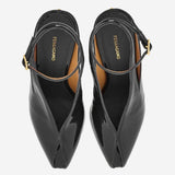 Sandali peep toe con zeppa 01K873 001NEROBISCOTTONERO SALVATORE FERRAGAMO 