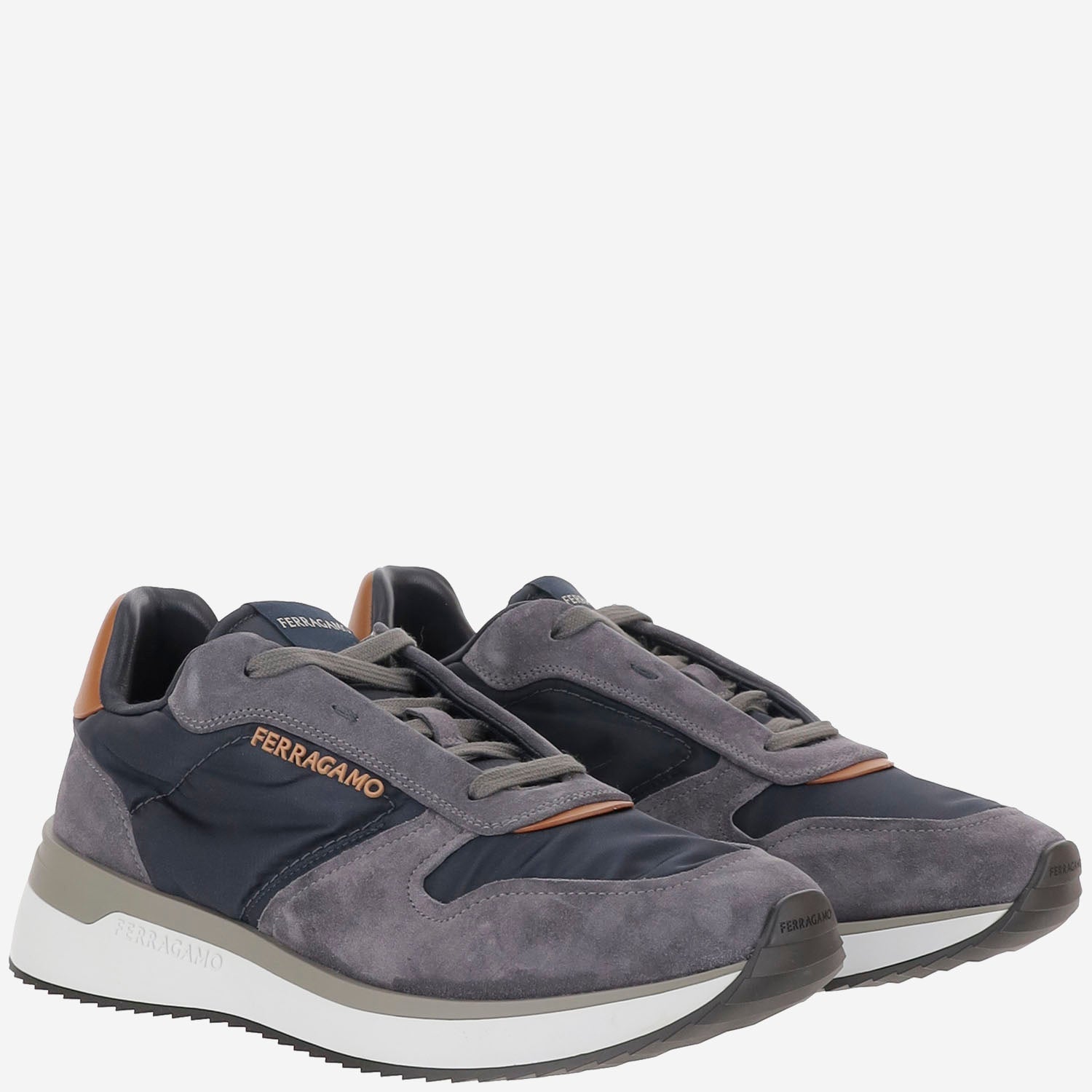 Sneakers in pelle 02A130 002DARKRAINNAVYE013NATURALE SALVATORE FERRAGAMO 
