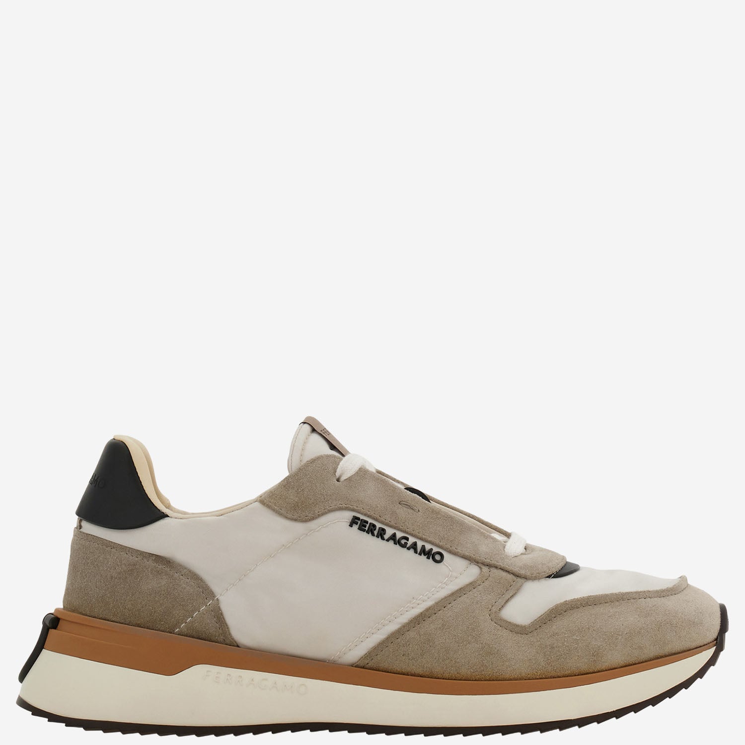 SNEAKERS IN PELLE E TESSUTO CON LOGO LATERALE 02A130 003SAFARIMASCARPONEA706NERO SALVATORE FERRAGAMO 