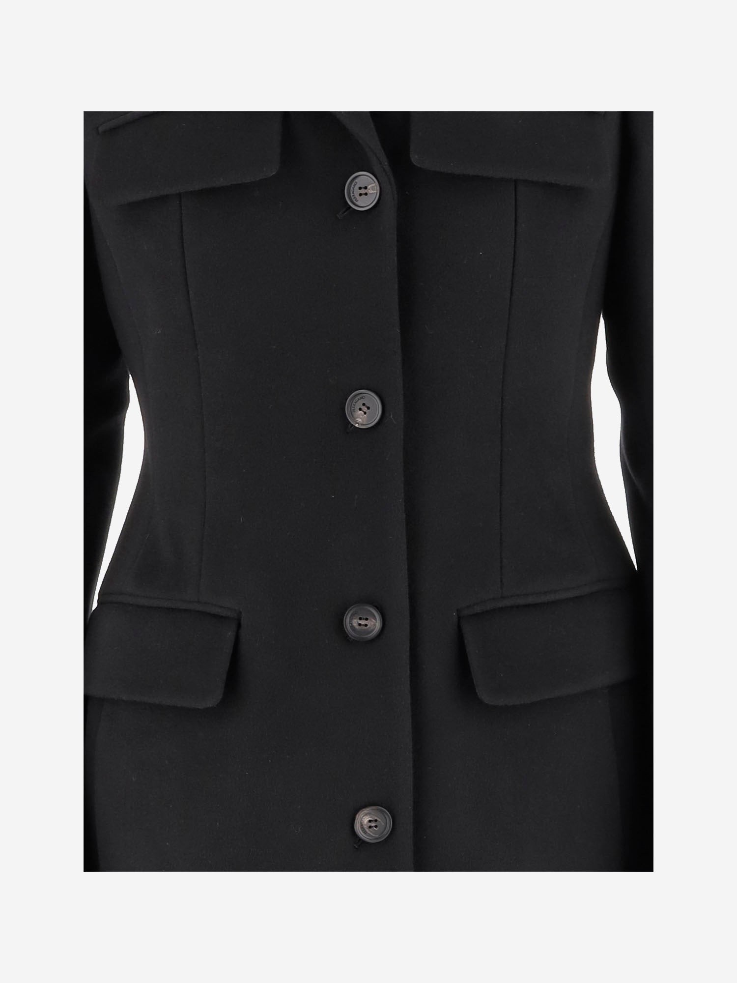 CAPPOTTO MONOPETTO SAGOMATO IN LANA E CASHMERE 13H452 003NERONERO SALVATORE FERRAGAMO 