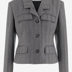 BLAZER MONOPETTO IN CHEVRON 13H682 002NEROWHITE SALVATORE FERRAGAMO 