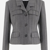 BLAZER MONOPETTO IN CHEVRON 13H682 002NEROWHITE SALVATORE FERRAGAMO 