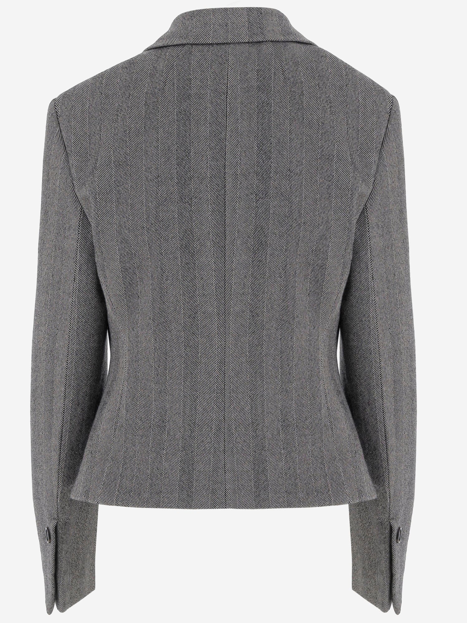 BLAZER MONOPETTO IN CHEVRON 13H682 002NEROWHITE SALVATORE FERRAGAMO 