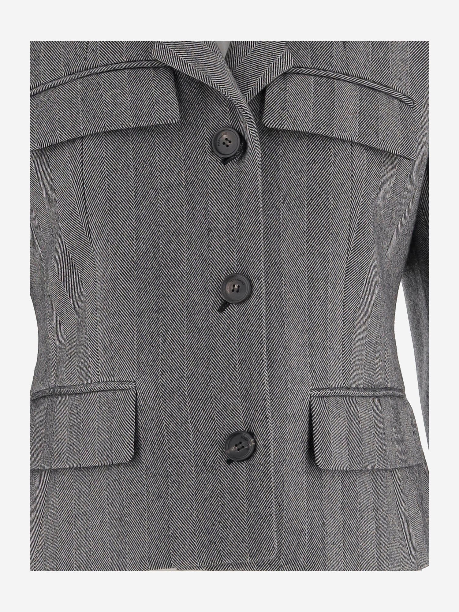 BLAZER MONOPETTO IN CHEVRON 13H682 002NEROWHITE SALVATORE FERRAGAMO 