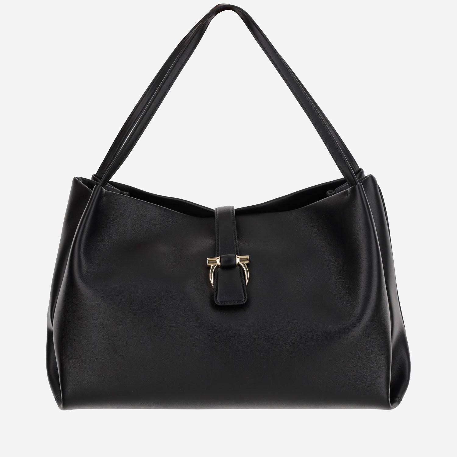 BORSA A SPALLA IN PELLE 219804 001NERONERO SALVATORE FERRAGAMO 