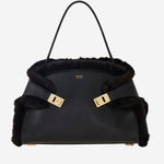 BORSA A SPALLA HUG SOFT 21A443 001NEROTESTADIMORO SALVATORE FERRAGAMO 