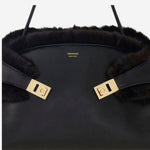 BORSA A SPALLA HUG SOFT 21A443 001NEROTESTADIMORO SALVATORE FERRAGAMO 