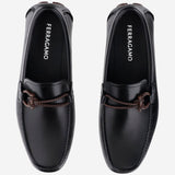 Mocassini Driver con ornamento Gancini FRONT4 110NEROCIOCCOLATONERO SALVATORE FERRAGAMO 