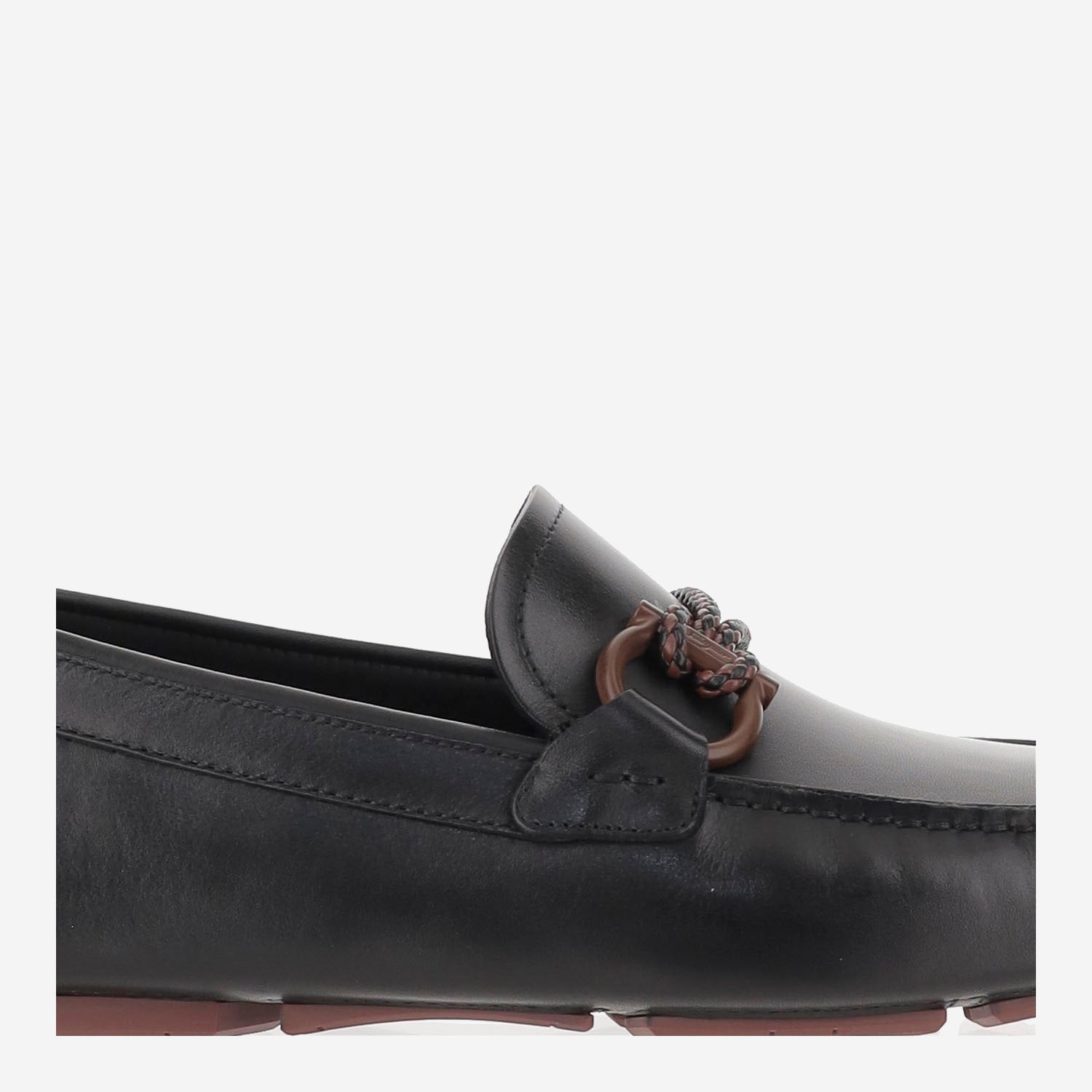 Mocassini Driver con ornamento Gancini FRONT4 110NEROCIOCCOLATONERO SALVATORE FERRAGAMO 
