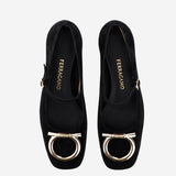 BALLERINE IN PELLE SCAMOSCIATA MARRY2 001NERONEROAMARETTI SALVATORE FERRAGAMO 