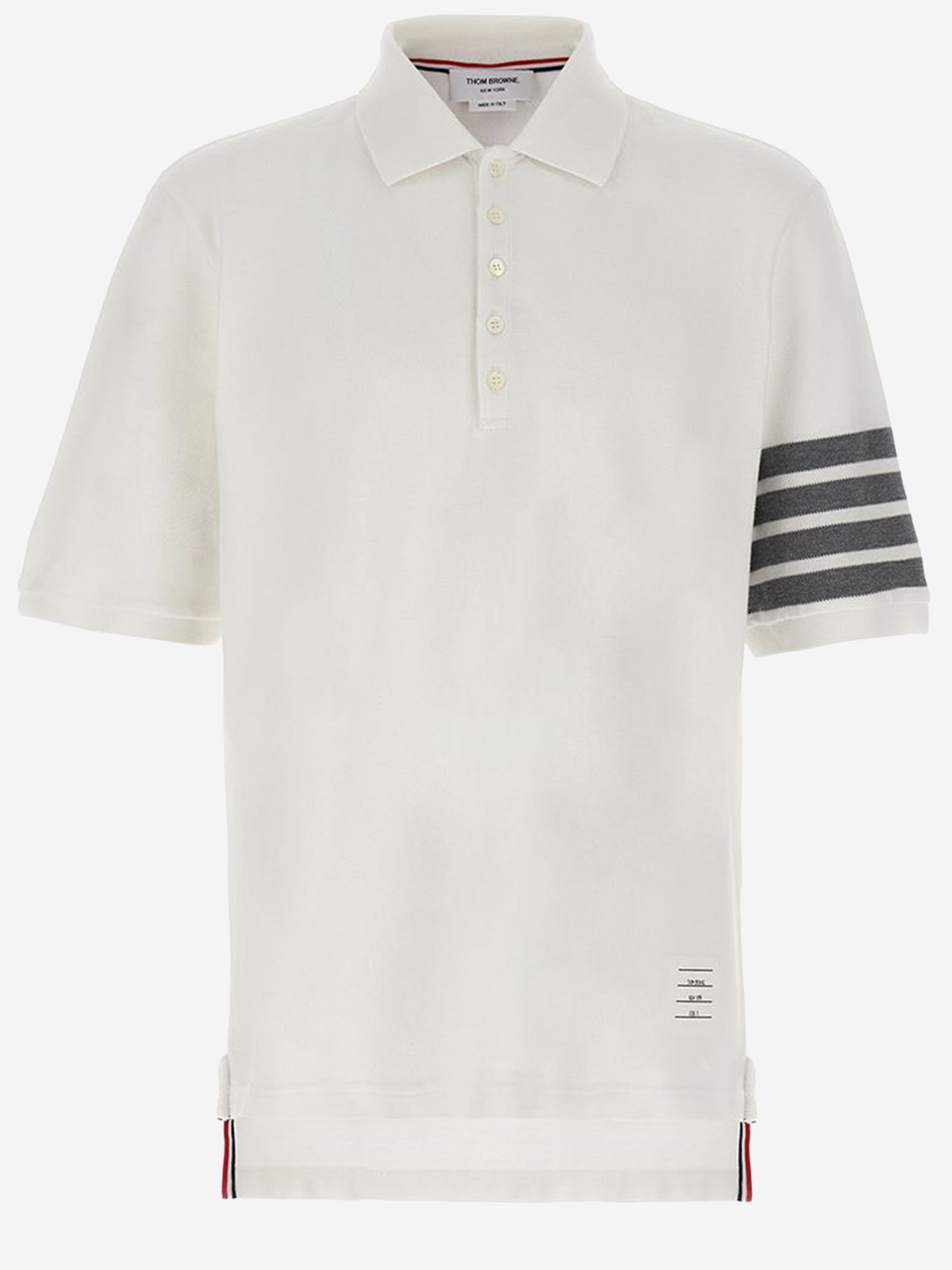 POLO IN COTONE CON MOTIVO 4 BAR MJP136G 07976100 THOM BROWNE 