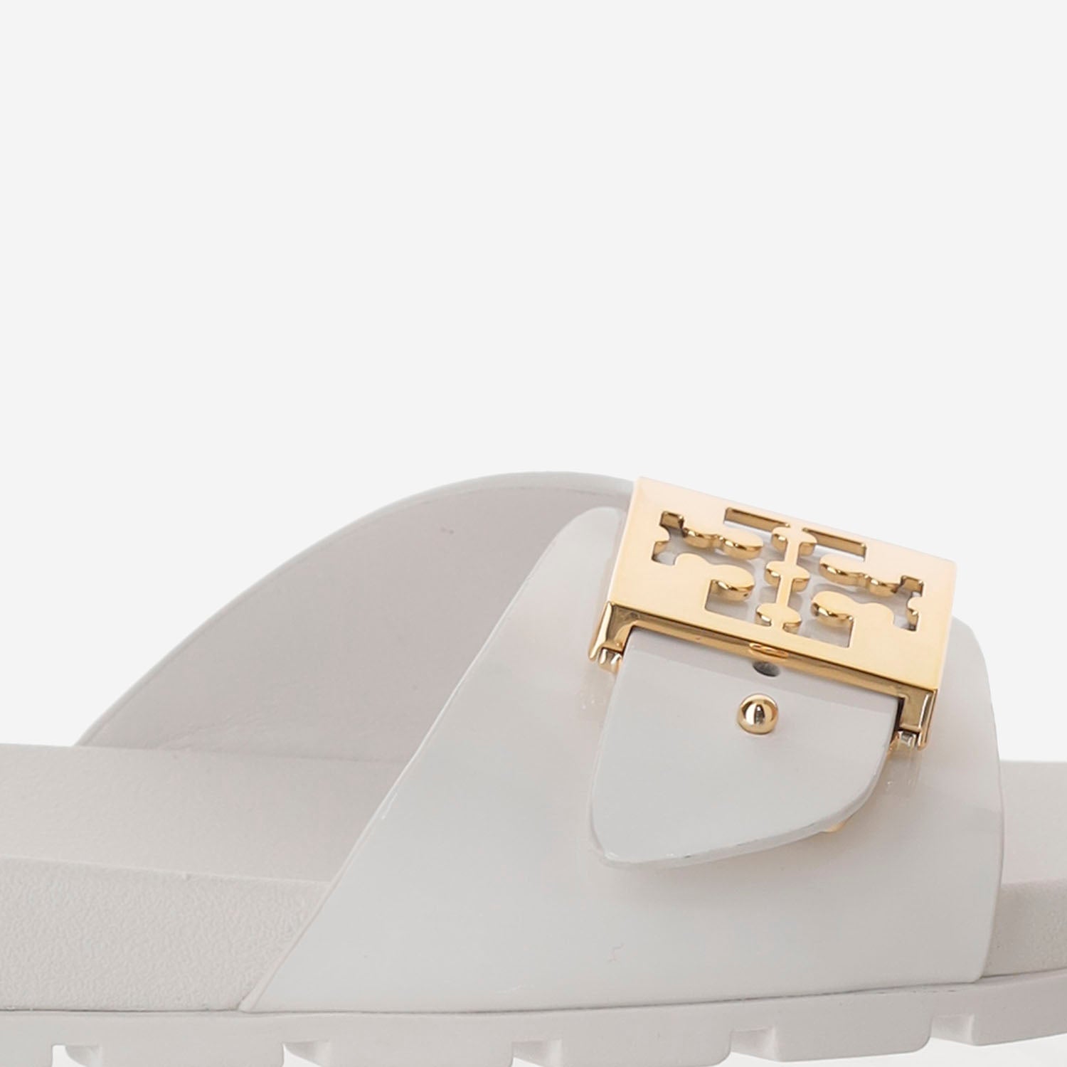 Sandali slide Buckle con logo 157872 100 TORY BURCH 