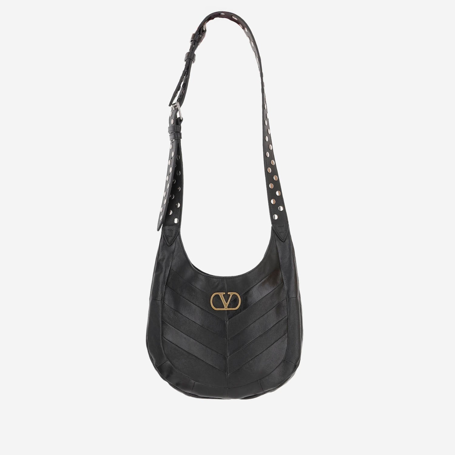 Borsa Hobo Piccola Valentino Garavani Hoboho In Nappa Motivo Chevron 7W0B0S63 GHA0NO VALENTINO GARAVANI 
