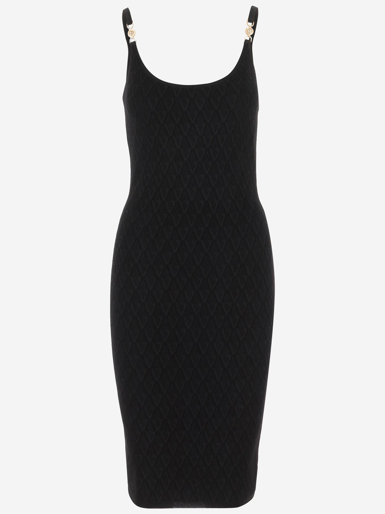 ABITO IN MAGLIA CON TEXTURE A V JACQUARD STRETCH 1011396 1A159781B000 VERSACE 