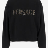 MAGLIONE IN LANA A COSTE CON STUDS 1018589 1A162071B000 VERSACE 