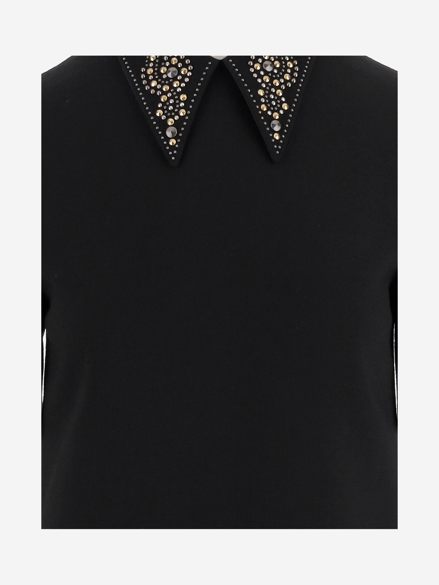 Abito in lana con collo decorato 1022108 1A127891B000 VERSACE 