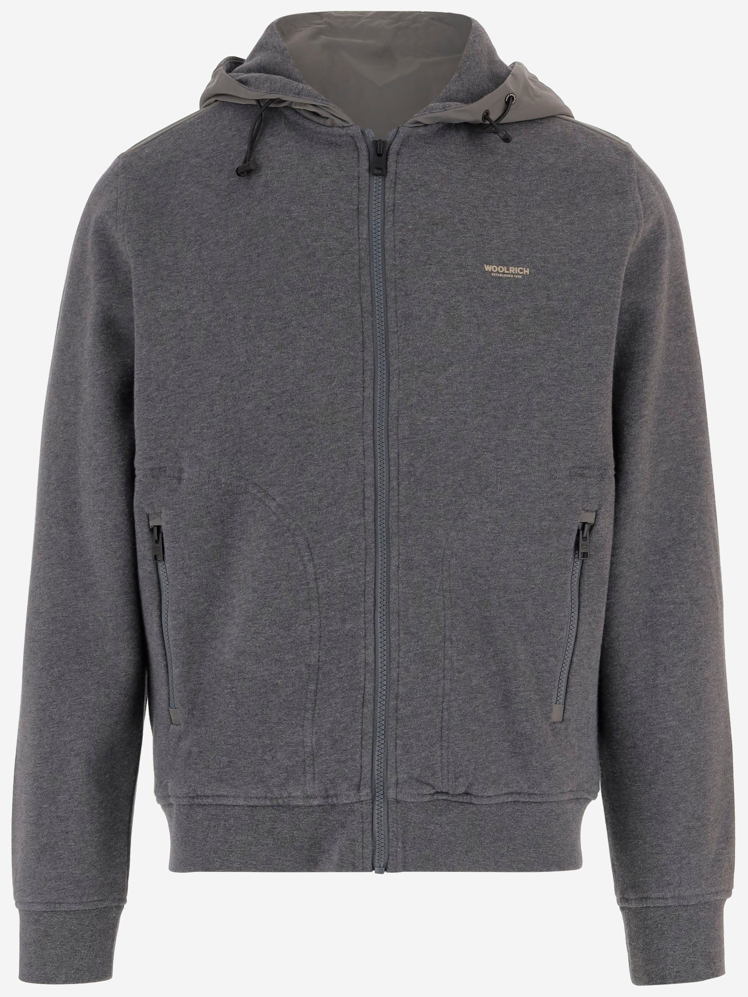 FELPA CON CAPPUCCIO IBRIDA IN COTONE E NYLON CFWOSW2004MRUT5194 1131 WOOLRICH 