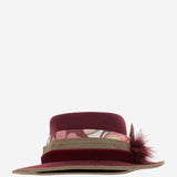 CAPPELLO fedora IN LANA BORDEAUXFEDORAHATWITHFEATHERS NATURAL ALEXIA ALVAREZ DE TOLEDO 