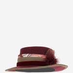 CAPPELLO fedora IN LANA BORDEAUXFEDORAHATWITHFEATHERS NATURAL ALEXIA ALVAREZ DE TOLEDO 