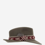 CAPPELLO fedora IN LANA GREENHATBORDEAUXRIBBON NATURAL ALEXIA ALVAREZ DE TOLEDO 