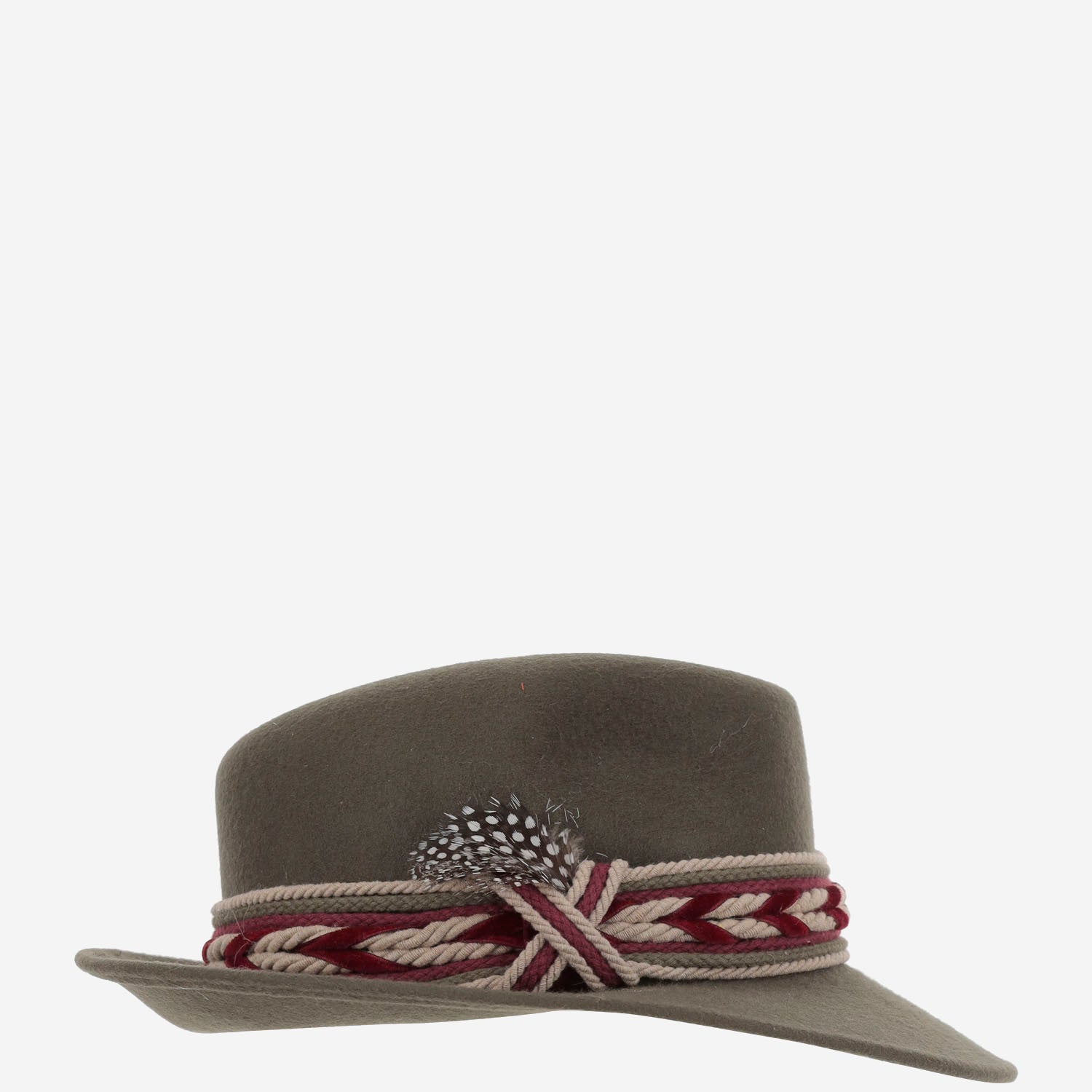 CAPPELLO fedora IN LANA GREENHATBORDEAUXRIBBON NATURAL ALEXIA ALVAREZ DE TOLEDO 