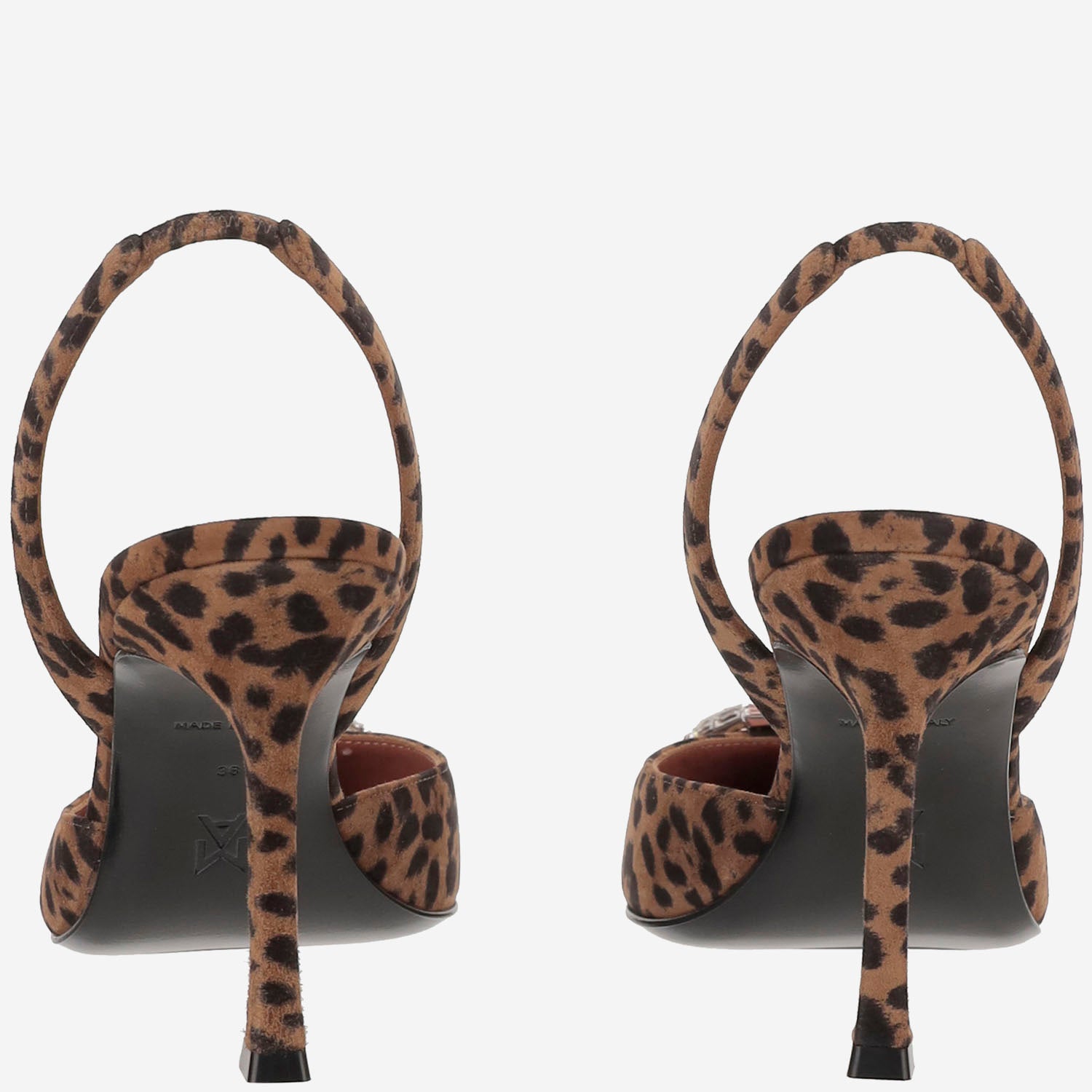 CAMELIA SLINGBACK IN SUEDE CAMELIASLING LEOPARD AMINA MUADDI 