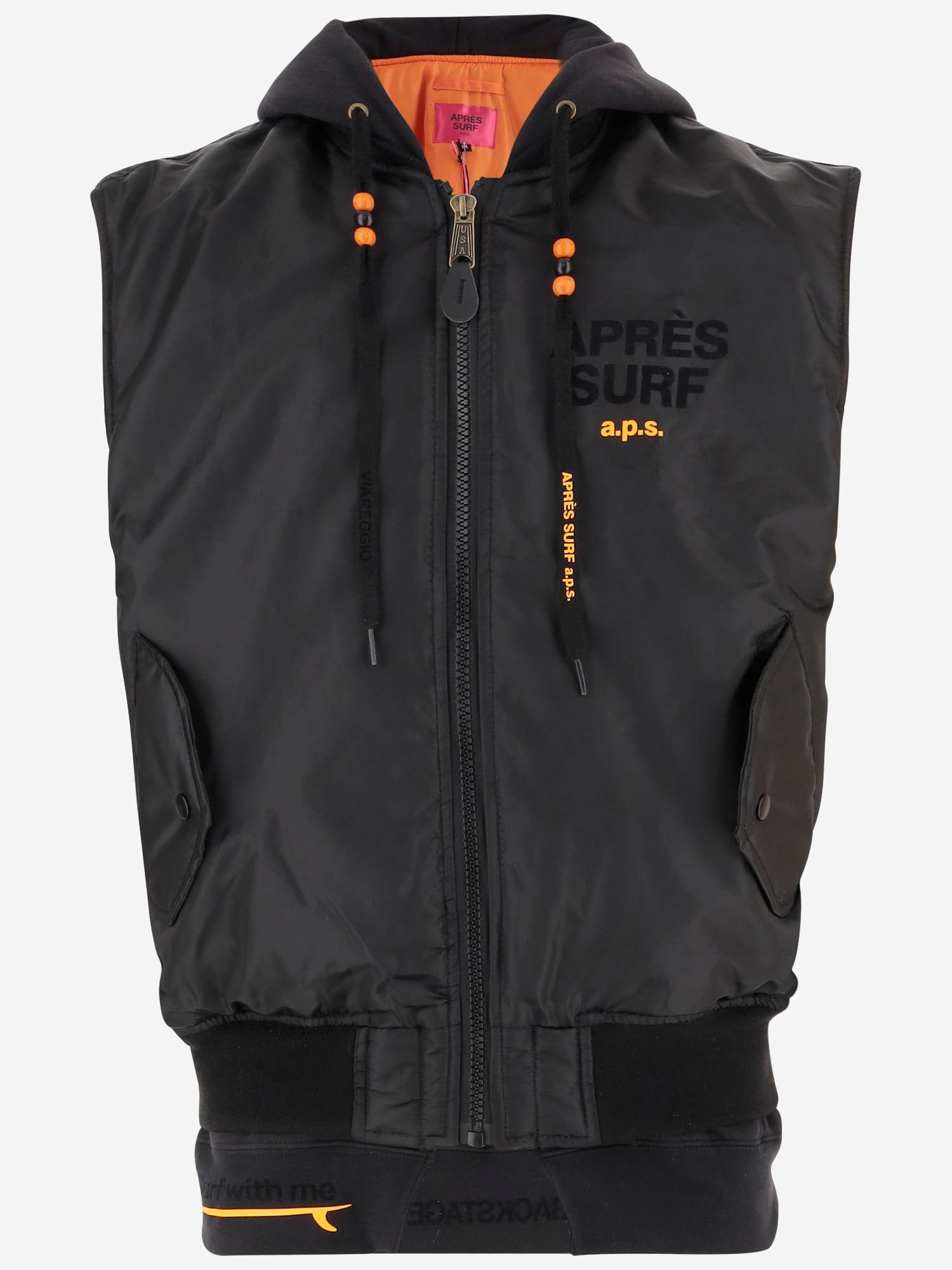 GIUBBOTO SMANICATO con cappuccio in felpa 1033BIGKAUNABOMBER BLACK APRES SURF 