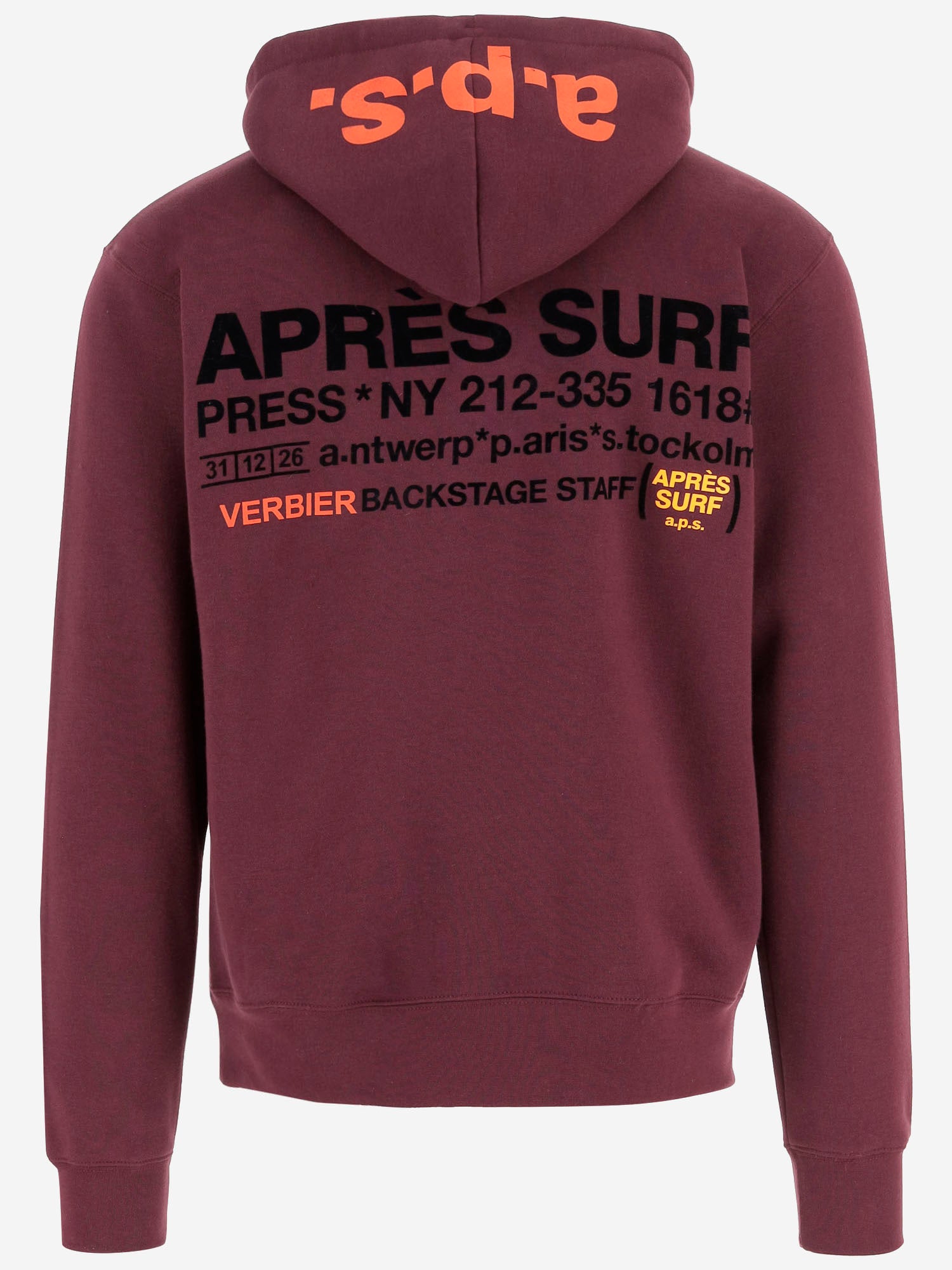 FELPA IN COTONE CON LOGO 37ADELAIDEHOODIE BURGUNDY APRES SURF 