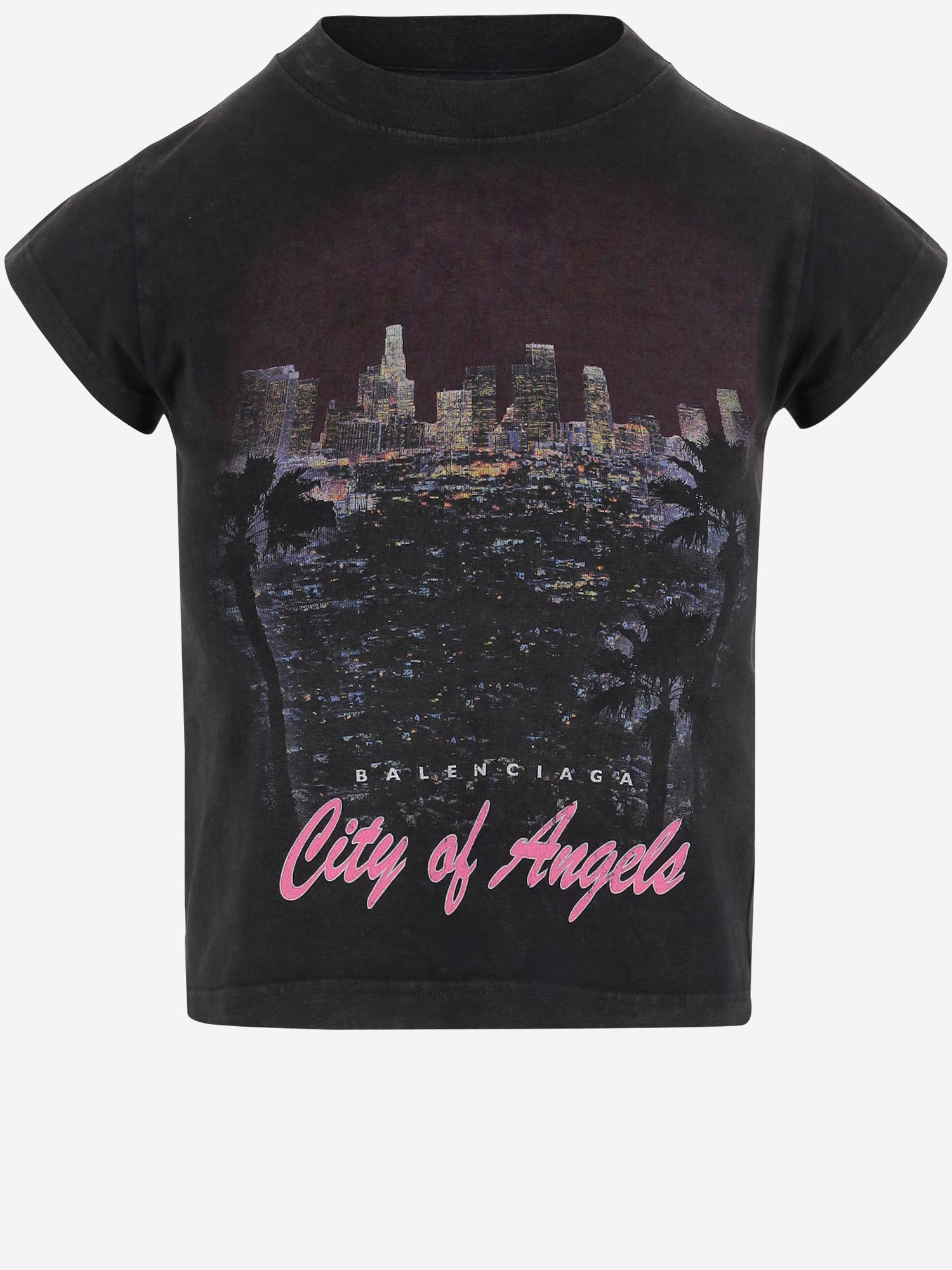 T-shirt Shrunk City Of Angels in cotone stretch 807341 TSVR51041 BALENCIAGA 