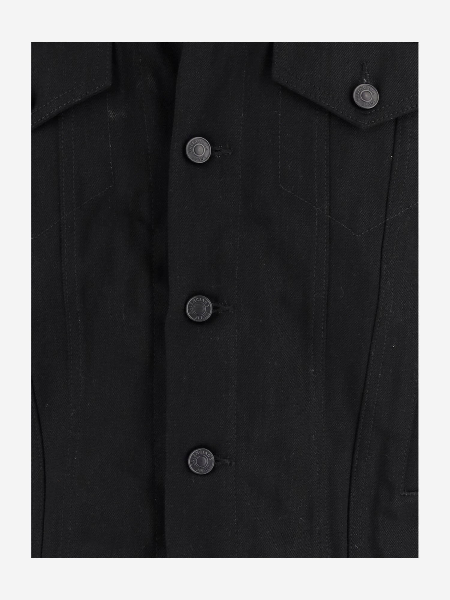GIACCA IN DENIM NERO CON CHIUSURA A BOTTONI 849898 TTWA41000 BALENCIAGA 