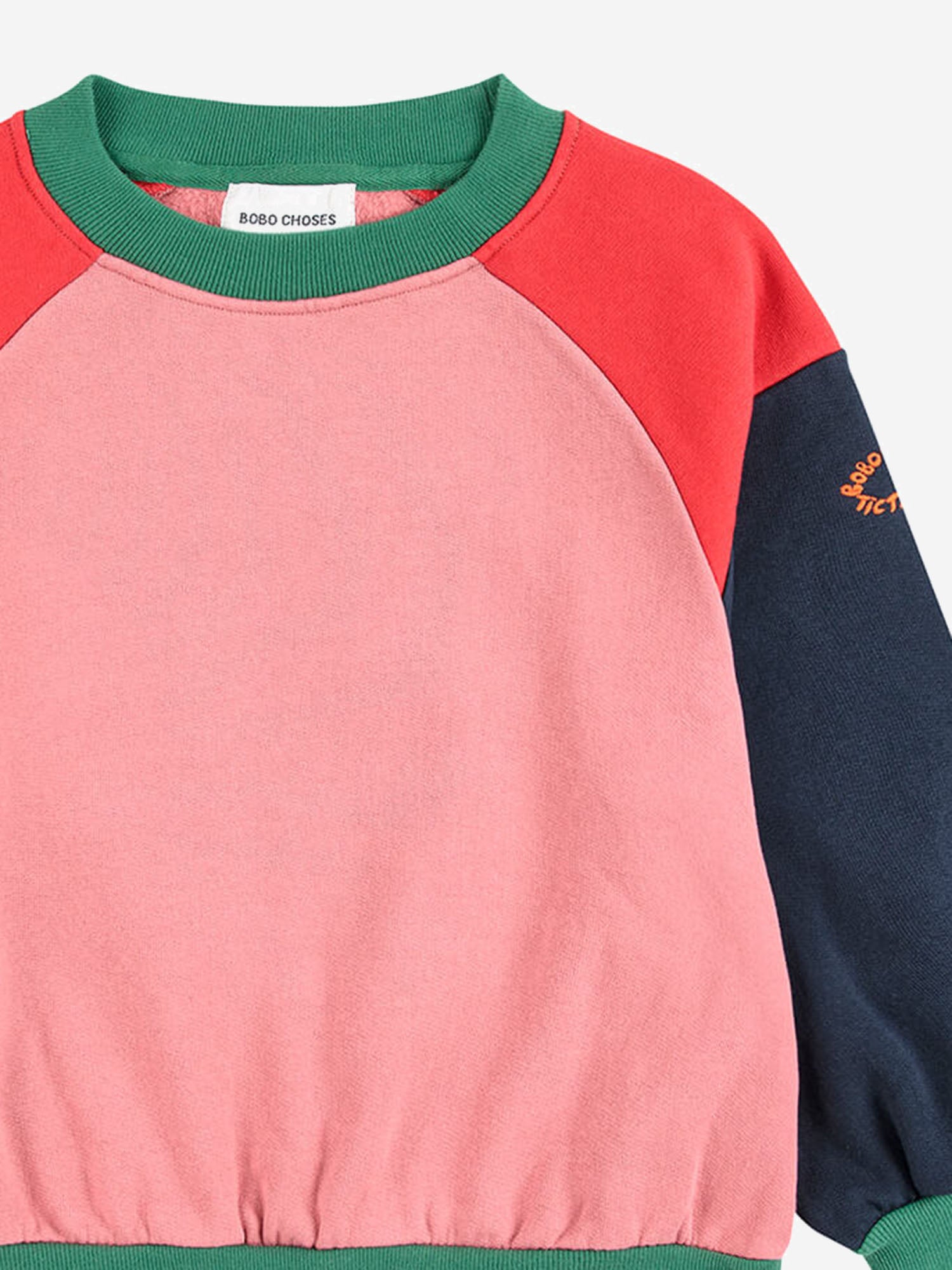 Felpa in cotone color block "Tic Tac Toe" B225AC046  BOBO CHOSES KIDS 