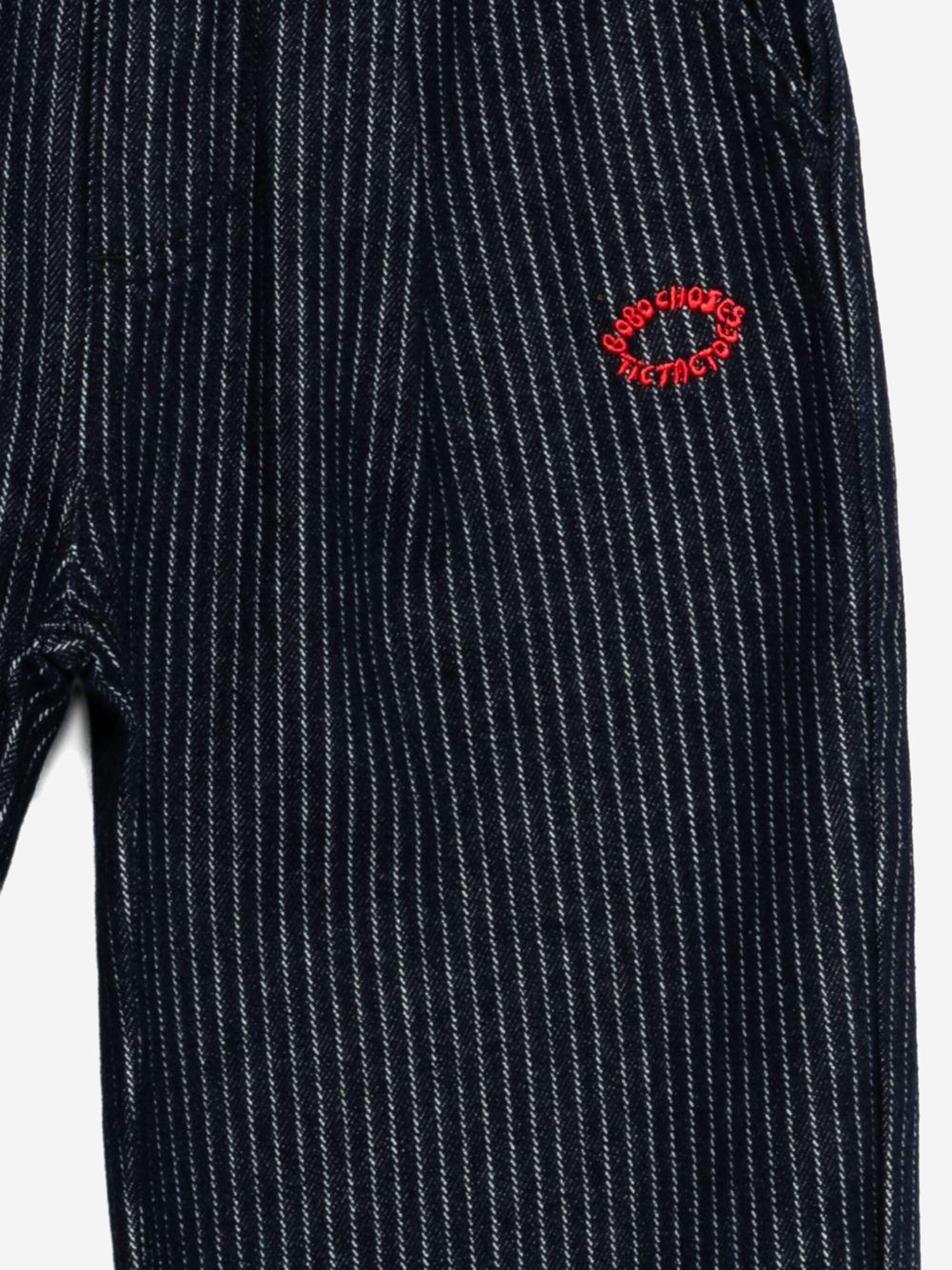 PANTALONI IN COTONE A RIGHE B225AC079  BOBO CHOSES KIDS 