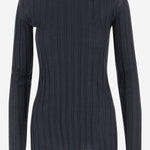 MAGLIA IN LANA E SETA A COSTE 6252K21057 MIDNIGHT CARVEN 