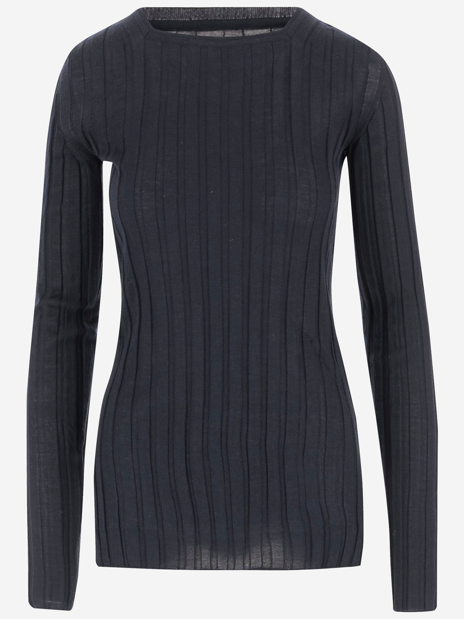 MAGLIA IN LANA E SETA A COSTE 6252K21057 MIDNIGHT CARVEN 