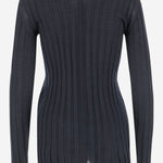 MAGLIA IN LANA E SETA A COSTE 6252K21057 MIDNIGHT CARVEN 