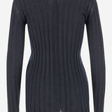 MAGLIA IN LANA E SETA A COSTE 6252K21057 MIDNIGHT CARVEN 